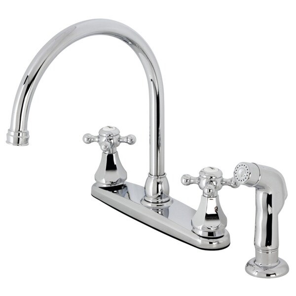 Kingston Brass KB4721BXSP Two-Handle Centerset Kitchen Faucet with Side Sprayer, Polished Chrome KB4721BXSP - main